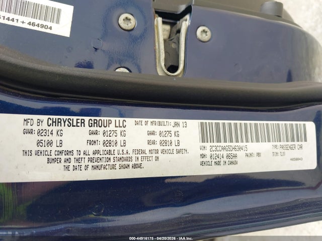 44916175 :رقم المزاد ، 2C3CCAAG5DH630415 vin ، 2013 Chrysler 300 Motown مزاد بيع