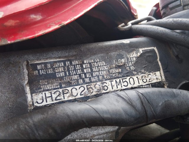 44916387 :رقم المزاد ، JH2PC2506TM501621 vin ، 1996 Honda Cbr600 F3 مزاد بيع
