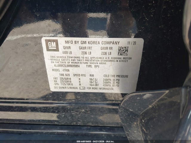 2021 Buick Encore Gx Awd Preferred მანქანა იყიდება აუქციონზე, vin: KL4MMCSL8MB095894, აუქციონის ნომერი: 44916405