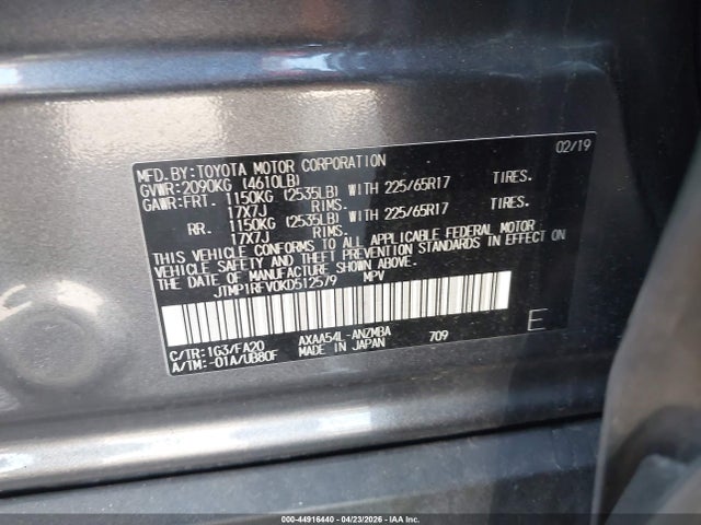 Toyota Rav4 Xle 2019 JTMP1RFV0KD512579 Image 9