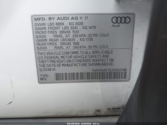 2018 AUDI Q7 WA1VAAF72JD024768 Photo 8