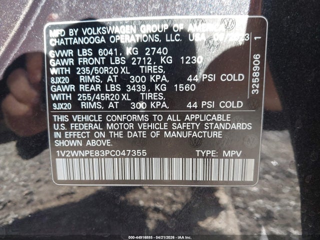 1V2WNPE83PC047355 Volkswagen Id.4 Awd Pro S