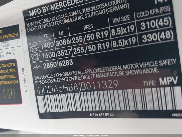 Продаж на аукціоні авто 2018 Mercedes-benz Gle 350 4matic, vin: 4JGDA5HB8JB011329, номер лоту: 44916928
