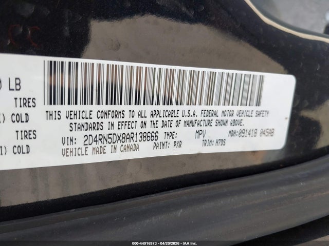 Продажа на аукционе авто 2010 Dodge Grand Caravan Sxt, vin: 2D4RN5DX8AR138666, номер лота: 44916973