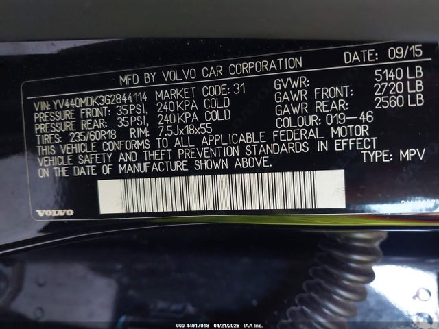 2016 VOLVO XC60 YV440MDK3G2844114 Photo 8