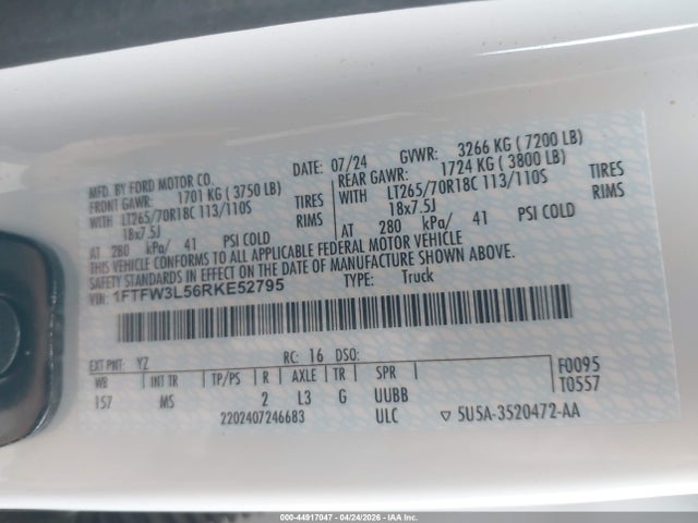 1FTFW3L56RKE52795 Ford F-150 Xlt