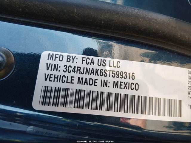 44917135 :رقم المزاد ، 3C4RJNAK6ST599316 vin ، 2025 Jeep Wagoneer S Launch Edition مزاد بيع