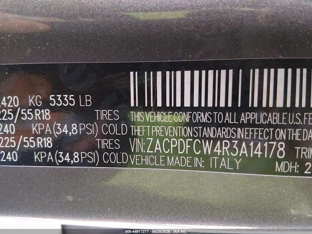 44917277 :رقم المزاد ، ZACPDFCW4R3A14178 vin ، 2024 Dodge Hornet R/t Eawd مزاد بيع