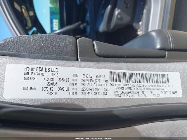 Aukcja sprzedaży 2019 Jeep Grand Cherokee Limited 4x2, vin: 1C4RJEBGXKC584176, numer aukcji: 44917516