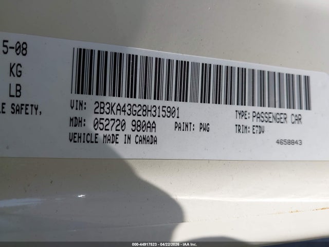 Aukcja sprzedaży 2008 Dodge Charger, vin: 2B3KA43G28H315901, numer aukcji: 44917523