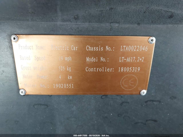 Aukcja sprzedaży 2019 Other Other, vin: LTA0022046, numer aukcji: 44917550