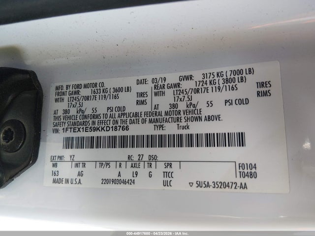 Aukcja sprzedaży 2020 Ford F-150 Xlt, vin: 1FTEX1EB3LFA54296, numer aukcji: 44917680