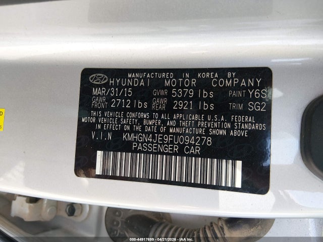 KMHGN4JE9FU094278 Hyundai Genesis 3.8
