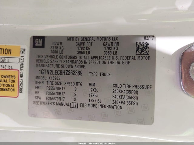 1GTN2LEC8HZ262389 GMC SIERRA 1500