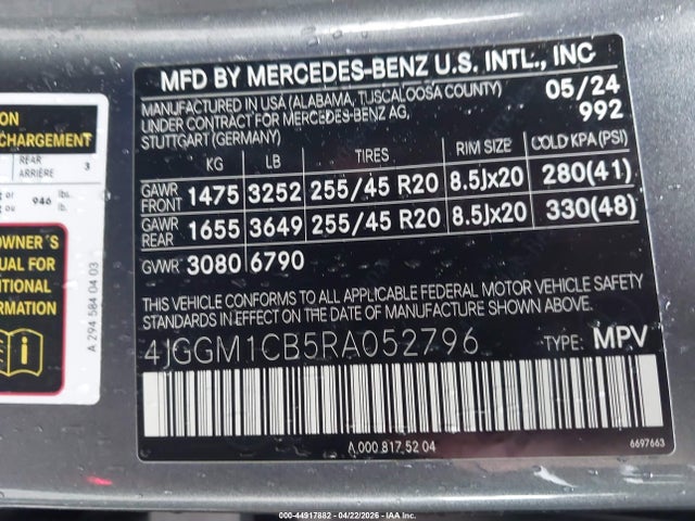 4JGGM1CB5RA052796 Mercedes-Benz Eqe 350 Suv 4matic