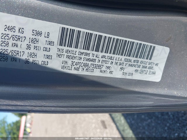 Продажа на аукционе авто 2018 Dodge Journey Se, vin: 3C4PDCAB0JT532857, номер лота: 44917907