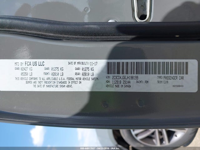 2018 Dodge Charger Gt Awd მანქანა იყიდება აუქციონზე, vin: 2C3CDXJG6JH198199, აუქციონის ნომერი: 44917937