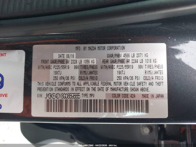 JM3KE4DY8G0859565 Mazda Cx-5 Grand Touring