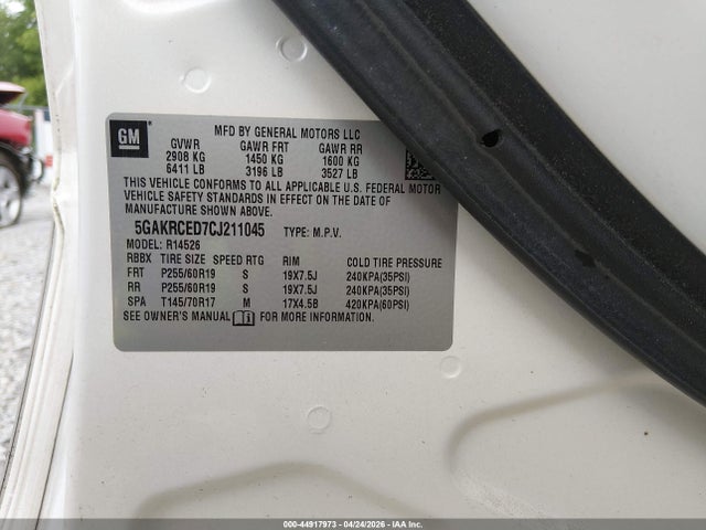 Aukcja sprzedaży 2012 Buick Enclave Leather, vin: 5GAKRCED7CJ211045, numer aukcji: 44917973