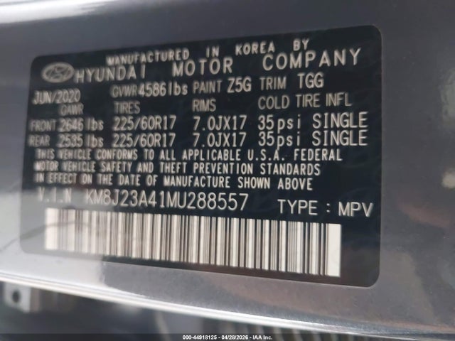 KM8J23A41MU288557 Hyundai TUCSON SE