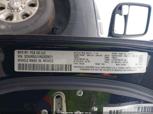 Продаж на аукціоні авто 2024 Ram 2500 Big Horn  4x4 6'4 Box, vin: 3C6UR5DJ1RG322671, номер лоту: 44918165