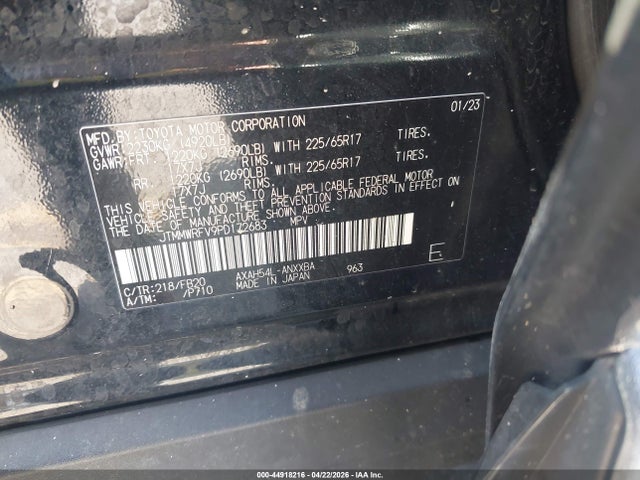 Продажа на аукционе авто 2023 Toyota Rav4 Hybrid Le, vin: JTMMWRFV9PD172683, номер лота: 44918216