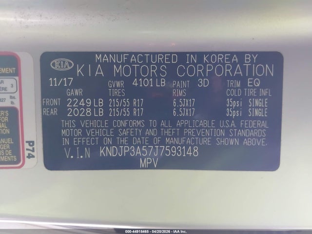 Aukcja sprzedaży 2018 Kia Soul +, vin: KNDJP3A57J7593148, numer aukcji: 44918465