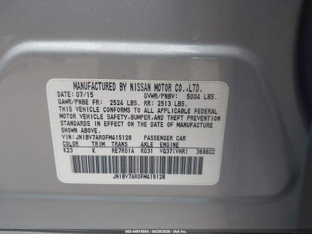 Infiniti Q50 Premium 2015 JN1BV7AR0FM415128 Image 9