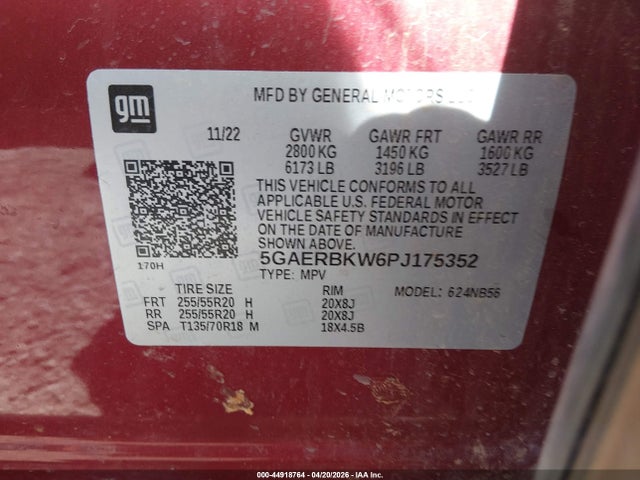2023 Buick Enclave Essence Fwd მანქანა იყიდება აუქციონზე, vin: 5GAERBKW6PJ175352, აუქციონის ნომერი: 44918764