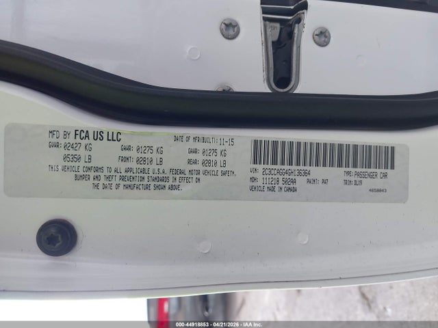 44918853 :رقم المزاد ، 2C3CCAGG4GH136364 vin ، 2016 Chrysler 300 300s مزاد بيع