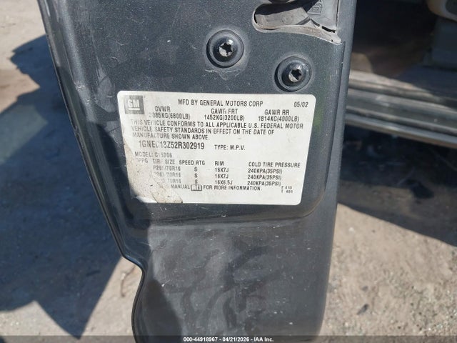 Aukcja sprzedaży 2002 Chevrolet Tahoe Ls, vin: 1GNEC13Z52R302919, numer aukcji: 44918967
