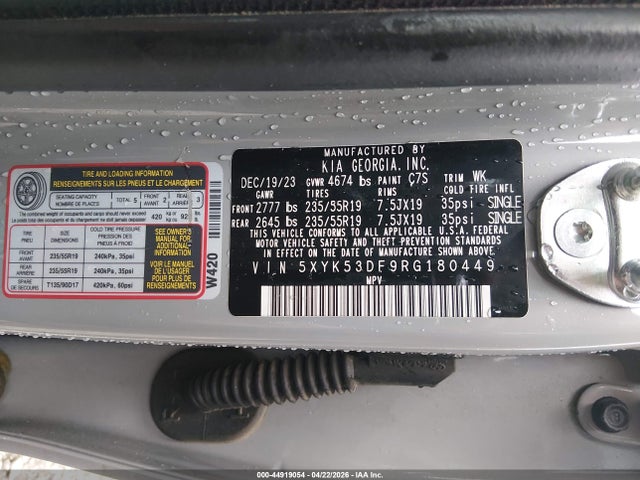 44919054 :رقم المزاد ، 5XYK53DF9RG180449 vin ، 2024 Kia Sportage Sx-prestige مزاد بيع