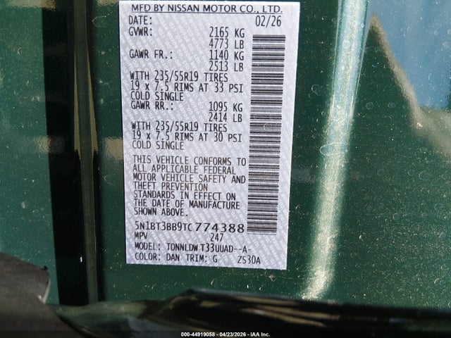 Продаж на аукціоні авто 2026 Nissan Rogue Dark Armor, vin: 5N1BT3BB9TC774388, номер лоту: 44919058
