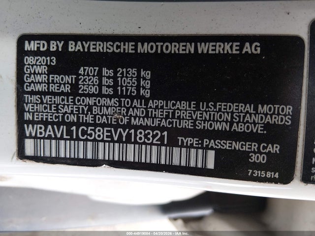 Продаж на аукціоні авто 2014 Bmw X1 Xdrive28i, vin: WBAVL1C58EVY18321, номер лоту: 44919084
