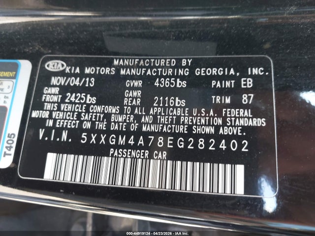 Aukcja sprzedaży 2014 Kia Optima Lx, vin: 5XXGM4A78EG282402, numer aukcji: 44919124