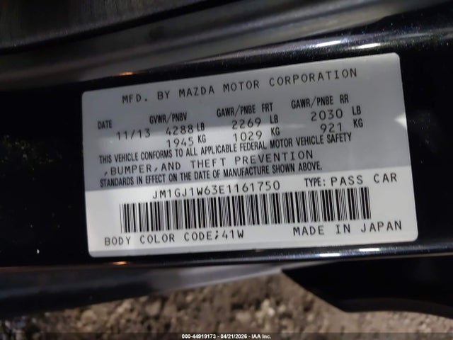 Aukcja sprzedaży 2014 Mazda Mazda6 I Grand Touring, vin: JM1GJ1W63E1161750, numer aukcji: 44919173