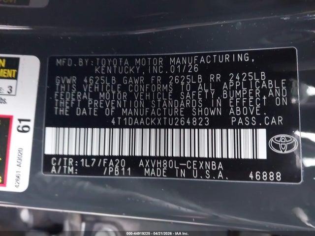 Toyota CAMRY LE 2026 4T1DAACKXTU264823 Image 9