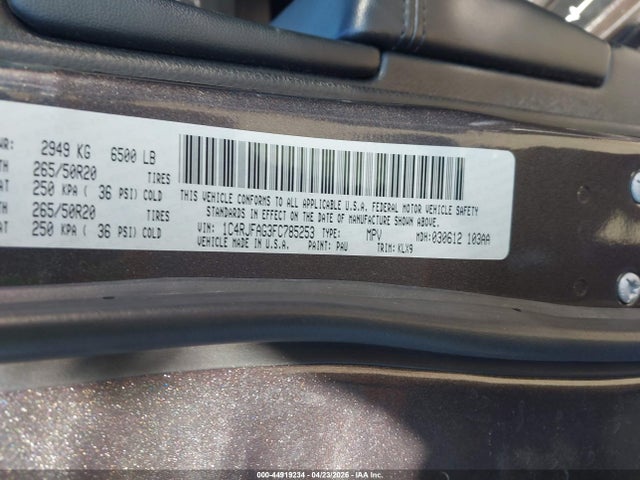 Aukcja sprzedaży 2015 Jeep Grand Cherokee Altitude, vin: 1C4RJFAG3FC785253, numer aukcji: 44919234