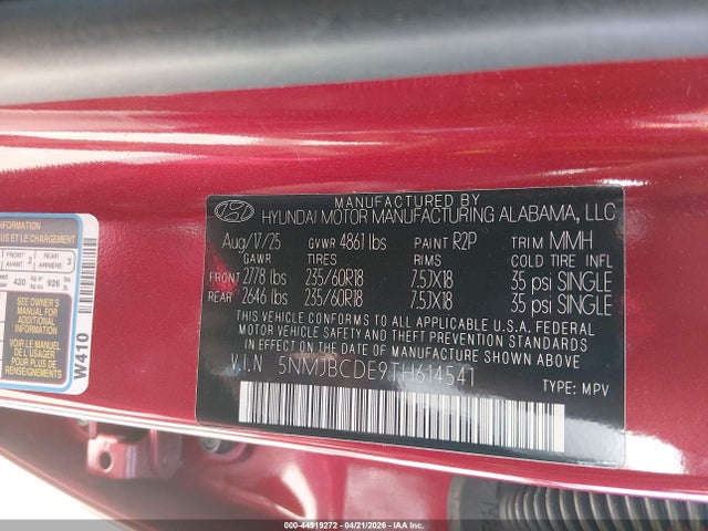 Hyundai TUCSON SEL 2026 5NMJBCDE9TH614541 Image 9