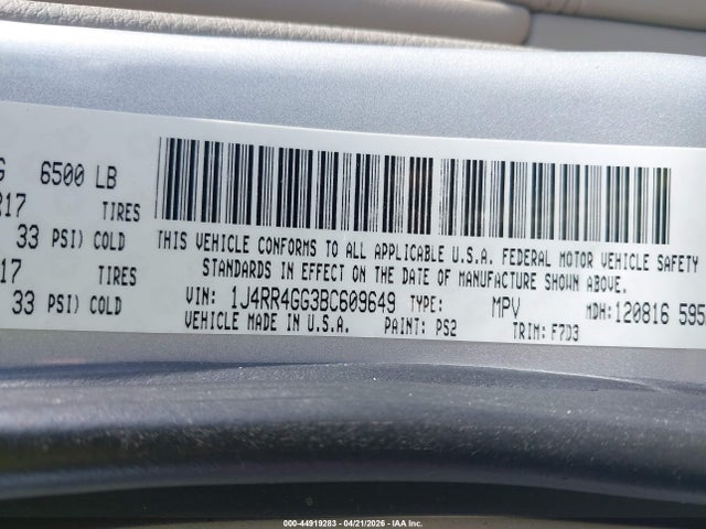 Продажа на аукционе авто 2011 Jeep Grand Cherokee Laredo, vin: 1J4RR4GG3BC609649, номер лота: 44919283