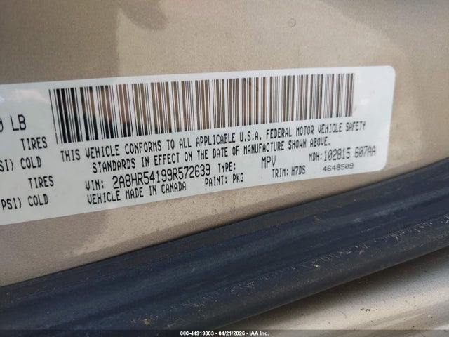 Продажа на аукционе авто 2009 Chrysler Town & Country Touring, vin: 2A8HR54199R572639, номер лота: 44919303