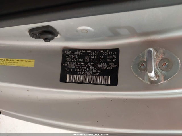 Продаж на аукціоні авто 2013 Hyundai Genesis 3.8 Grand Touring, vin: KMHHU6KJ4DU109040, номер лоту: 44919358