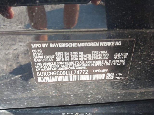 Продаж на аукціоні авто 2020 Bmw X5 Xdrive40i, vin: 5UXCR6C09LLL74772, номер лоту: 44919511