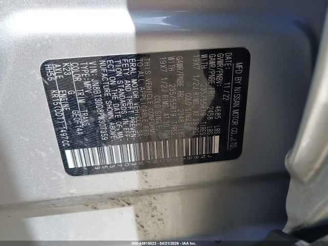 2023 Nissan Rogue Platinum Intelligent Awd მანქანა იყიდება აუქციონზე, vin: JN8BT3DD8PW307359, აუქციონის ნომერი: 44919523