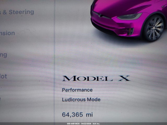 Продаж на аукціоні авто 2020 Tesla Model X Performance Dual Motor All-wheel Drive, vin: 5YJXCBE40LF283065, номер лоту: 44919535