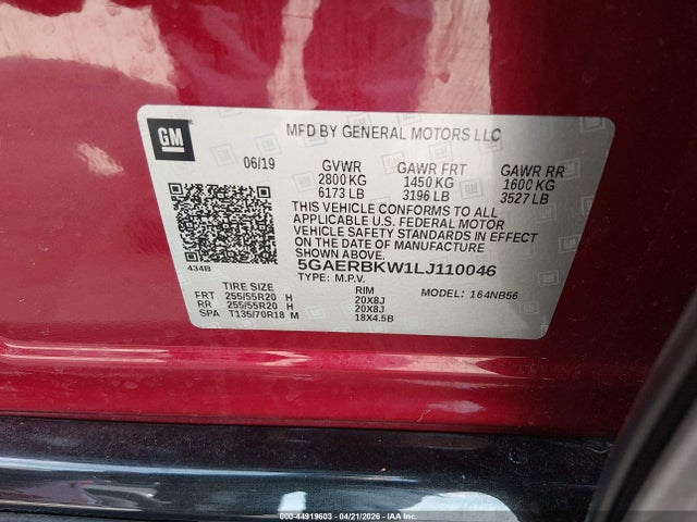 Aukcja sprzedaży 2020 Buick Enclave Fwd Essence, vin: 5GAERBKW1LJ110046, numer aukcji: 44919603