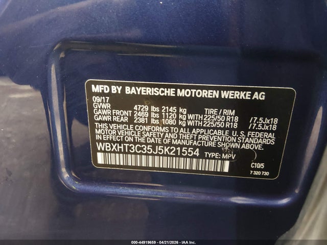 Продажа на аукционе авто 2018 Bmw X1 Xdrive28i, vin: WBXHT3C35J5K21554, номер лота: 44919659