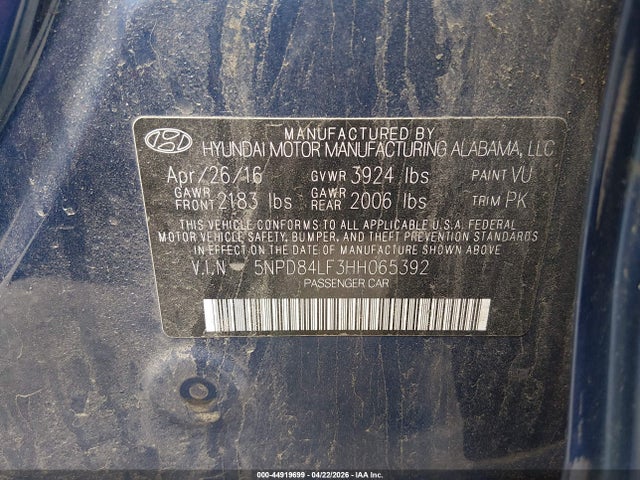 Продаж на аукціоні авто 2017 Hyundai Elantra Se, vin: 5NPD84LF3HH065392, номер лоту: 44919699