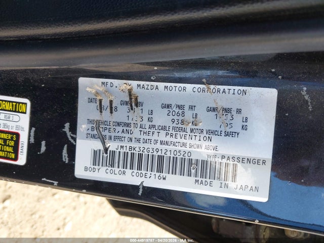 Продаж на аукціоні авто 2009 Mazda Mazda3 I, vin: JM1BK32G391210520, номер лоту: 44919787