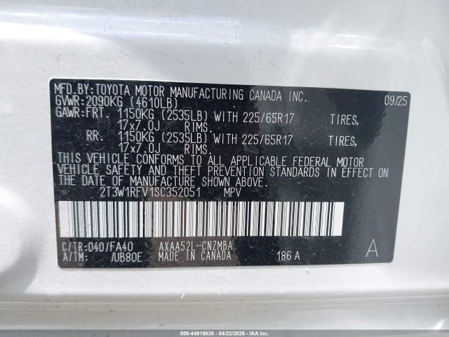 Toyota Rav4 Xle 2025 2T3W1RFV1SC352051 Image 9